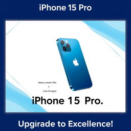 An advertisement poster showcasing the iPhone 15 Pro for sale