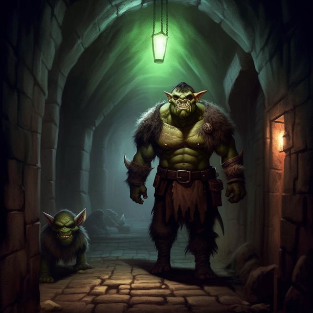 A large orc and a slim elf, respectively named Matt and Max, confidently stepping into a dimly lit, mysterious dungeon for their planned adventure.