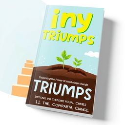 A motivational book cover for 'Tiny Triumphs: Unlocking the Power of Small Steps for Lasting Change'