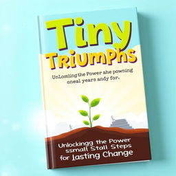 A motivational book cover for 'Tiny Triumphs: Unlocking the Power of Small Steps for Lasting Change'