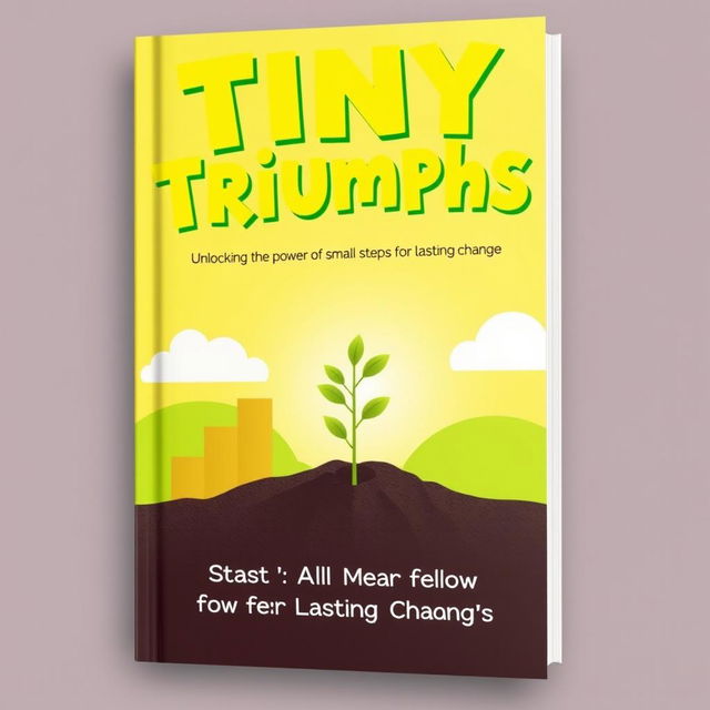 A motivational book cover for 'Tiny Triumphs: Unlocking the Power of Small Steps for Lasting Change'