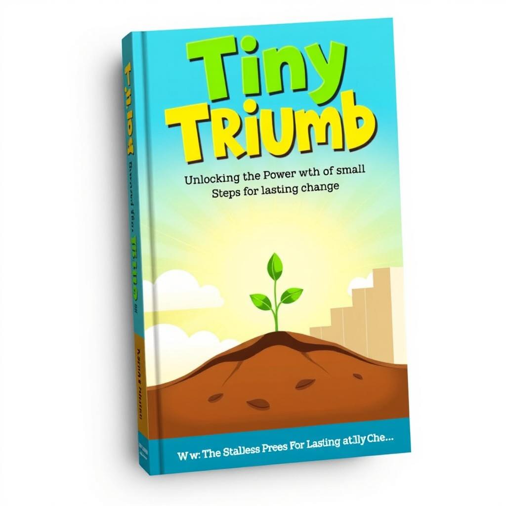 A motivational book cover for 'Tiny Triumphs: Unlocking the Power of Small Steps for Lasting Change'