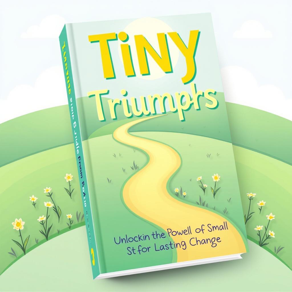 A captivating book cover for 'Tiny Triumphs: Unlocking the Power of Small Steps for Lasting Change'