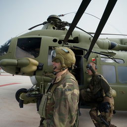 helicopter with door gunner