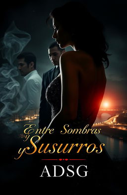 A novel cover titled 'Entre Sombras y Susurros'