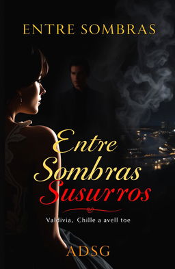 A novel cover titled 'Entre Sombras y Susurros'