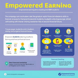 An informative and visually appealing infographic titled 'Empowered Earning' that supports financial independence among ABM (Accountancy, Business, and Management) students
