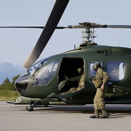 helicopter with door gunner