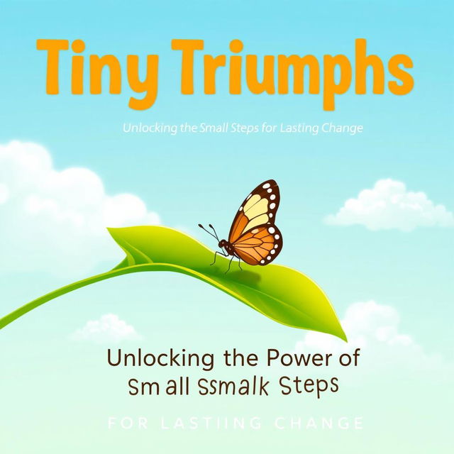 An inspiring book cover for 'Tiny Triumphs: Unlocking the Power of Small Steps for Lasting Change'