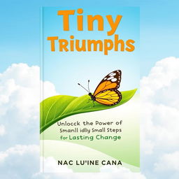 An inspiring book cover for 'Tiny Triumphs: Unlocking the Power of Small Steps for Lasting Change'