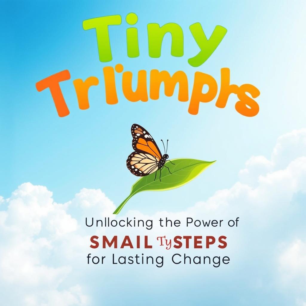 An inspiring book cover for 'Tiny Triumphs: Unlocking the Power of Small Steps for Lasting Change'