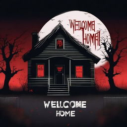 A horrifying 'Welcome Home' scene depicted in a high-quality digital art image