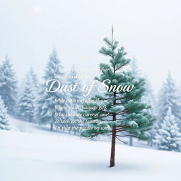 A beautifully designed poster featuring the theme of 'Dust of Snow' by Robert Frost