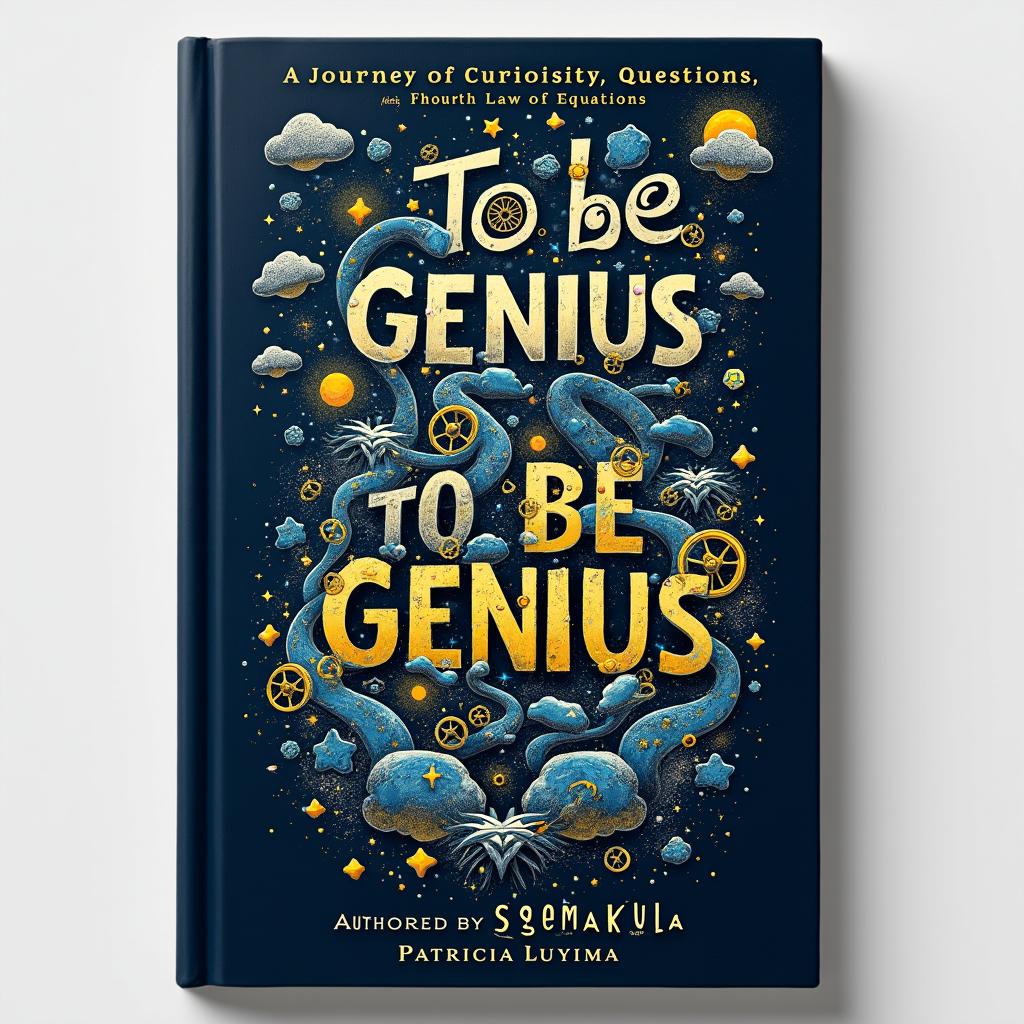 An eye-catching book cover design for 'To Be Genius: A Journey of Curiosity, Questions, and the Fourth Law of Equations'