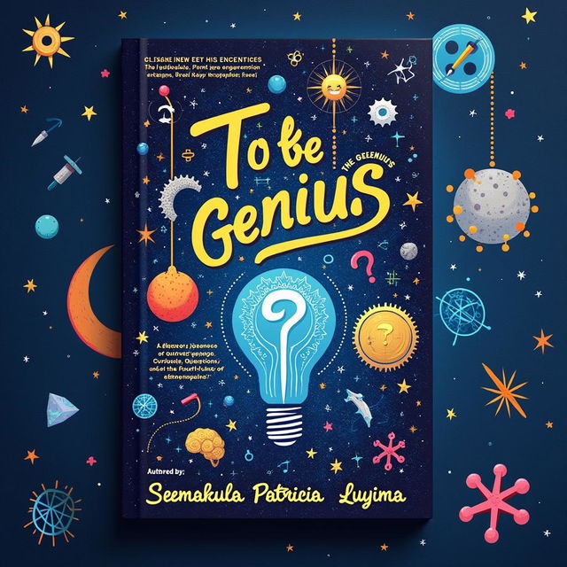 An inspiring and dynamic book cover design for 'To Be Genius: A Journey of Curiosity, Questions, and the Fourth Law of Equations'