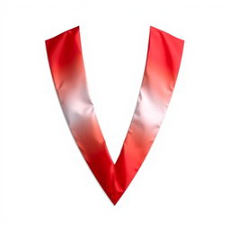 A graduation stole designed in a V-cross shape, featuring vibrant red and white colors