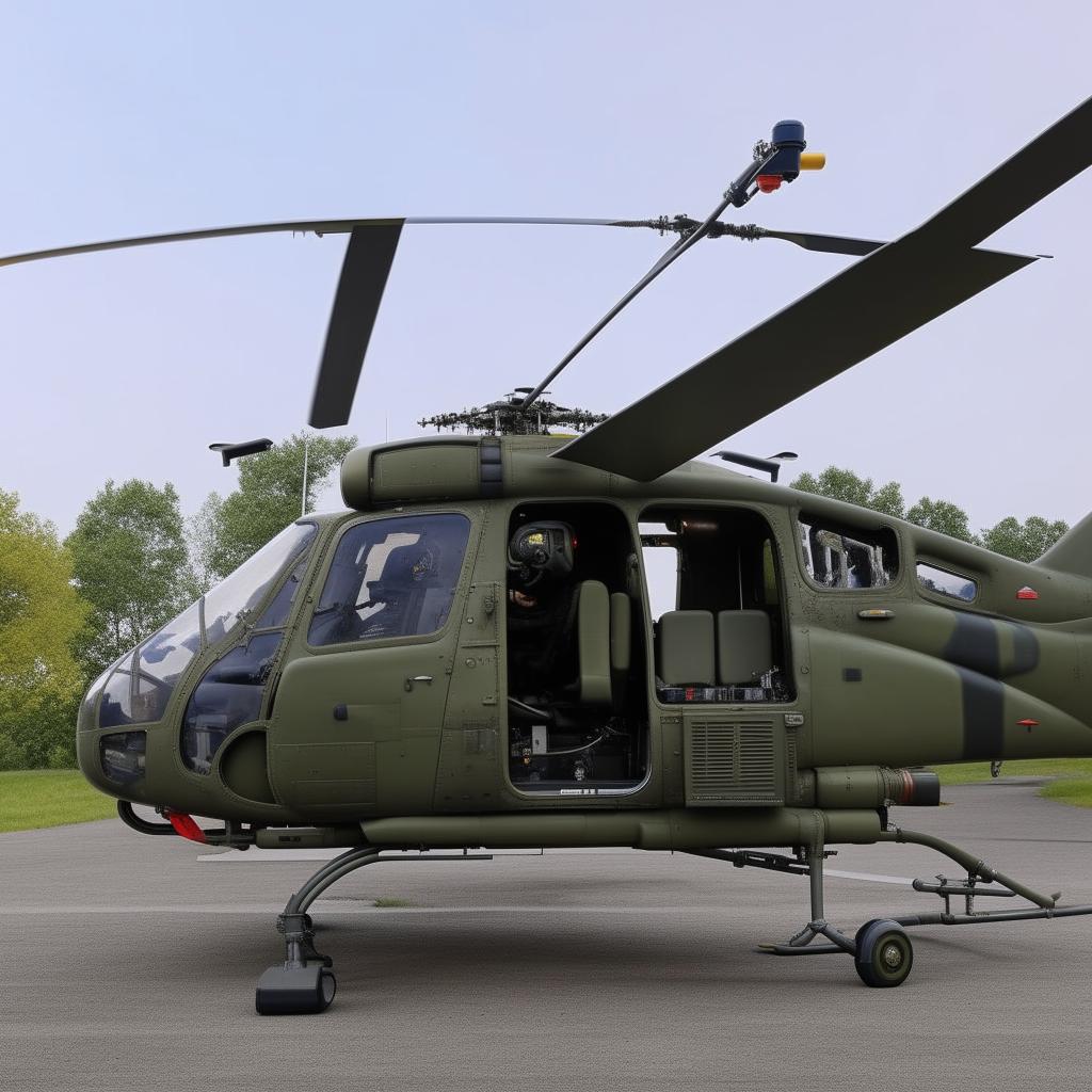 full length helicopter with gunner door open