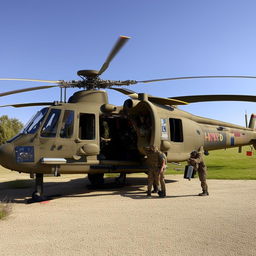 full length helicopter with gunner door open