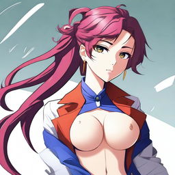 A digital art image showcasing an anime-style female character