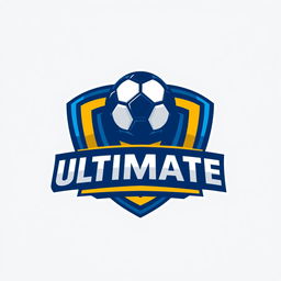 A dynamic and modern logo design for a football team named 'ULTIMATE FC'