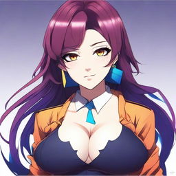 A digital art image showcasing an anime-style female character