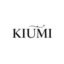 A logo design for a fashion designer company named 'KIUMI'