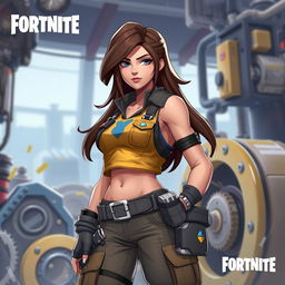 A digital illustration of the Fortnite character Jules, showcasing her unique design