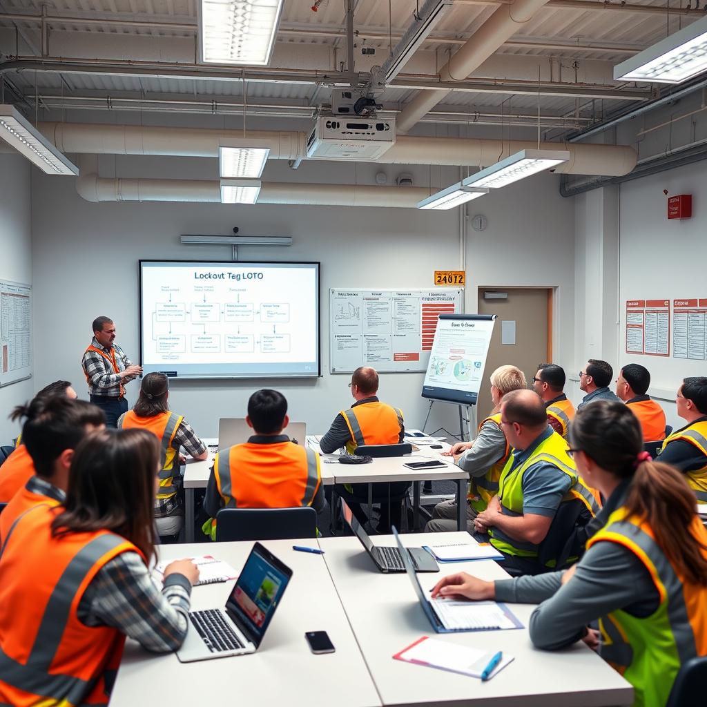 A training session focused on the Lockout/Tagout (LOTO) system