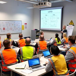 A training session focused on the Lockout/Tagout (LOTO) system