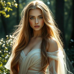 Ethereal beauty with captivating eyes and stunning features, showcasing a serene expression