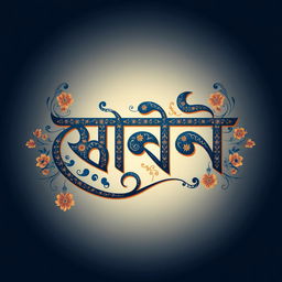A stunning artistic interpretation of the Bangla word 'উসমান' using traditional Bangla calligraphy style