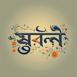 A stunning artistic interpretation of the Bangla word 'উসমান' using traditional Bangla calligraphy style
