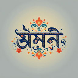 A stunning artistic interpretation of the Bangla word 'উসমান' using traditional Bangla calligraphy style