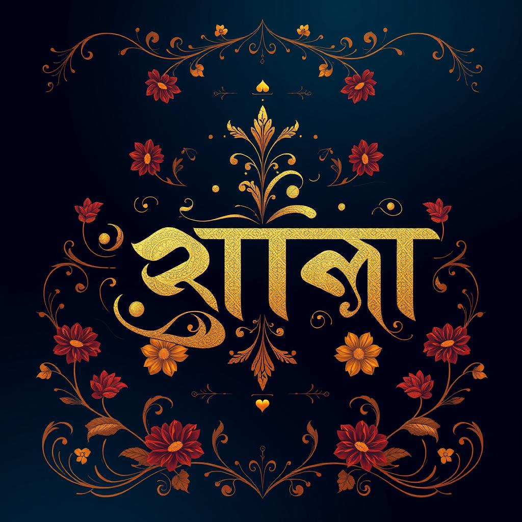 A stunning artistic interpretation of the Bangla word 'উসমান' using traditional Bangla calligraphy style