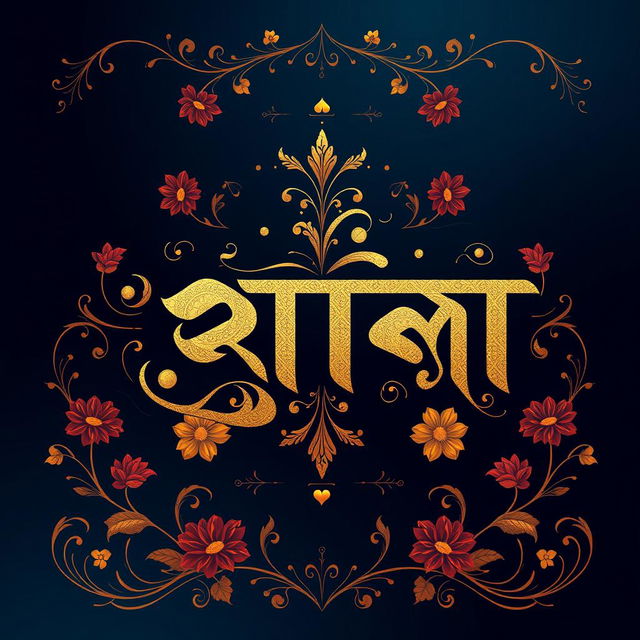 A stunning artistic interpretation of the Bangla word 'উসমান' using traditional Bangla calligraphy style