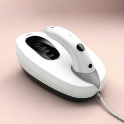 A high-quality 3D render of a medical hair removal device, designed in the style of modern Italian industrial design