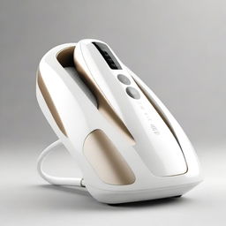 A high-quality 3D render of a medical hair removal device, designed in the style of modern Italian industrial design