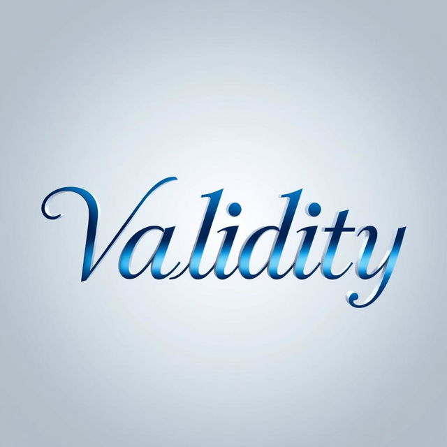 A close-up view of the word 'Validity' beautifully rendered in an elegant and modern font style