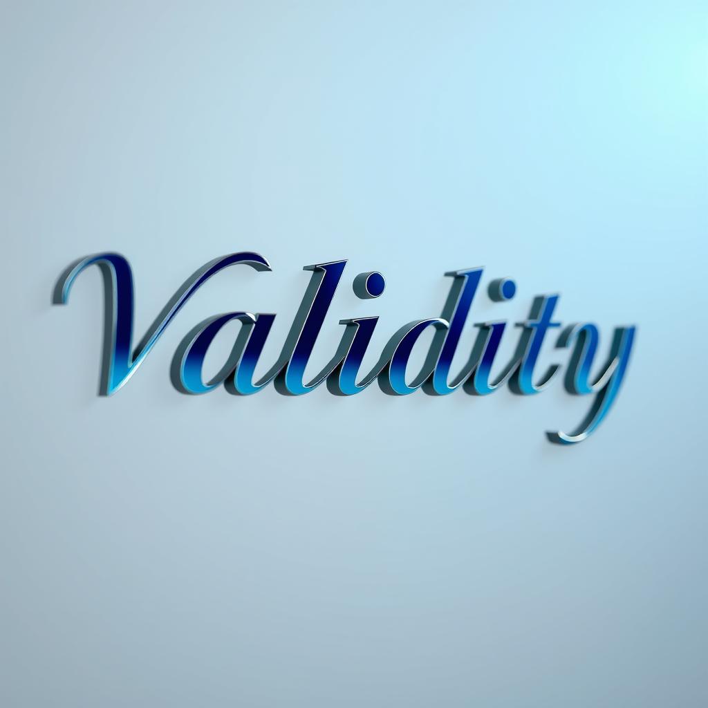 A close-up view of the word 'Validity' beautifully rendered in an elegant and modern font style