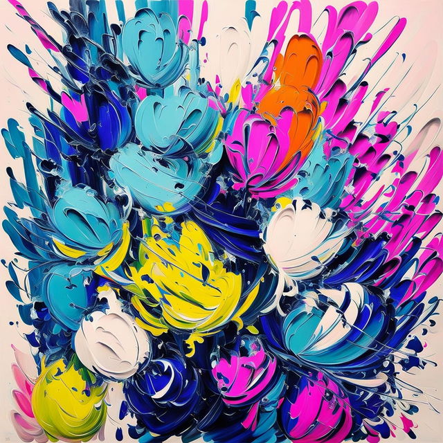 This is an abstract acrylic painting that encapsulates the spirit of Easter