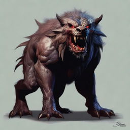 This is a digital art rendition of a Worg from the Dungeons and Dragons universe