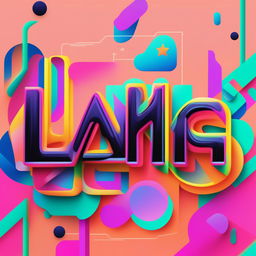 A high-quality digital art piece featuring the word 'Ligma' in bold, vibrant letters, set against a background of abstract shapes and patterns in neon colors