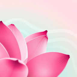 A close-up illustration of a stylized, vibrant pink flower, reminiscent of a lotus or a rose, with soft petals overlapping delicately