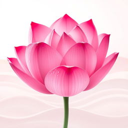 A close-up illustration of a stylized, vibrant pink flower, reminiscent of a lotus or a rose, with soft petals overlapping delicately