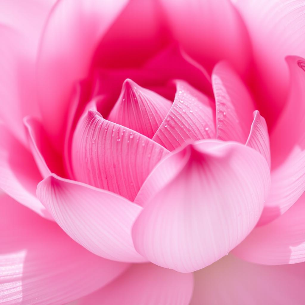 A close-up illustration of a stylized, vibrant pink flower, reminiscent of a lotus or a rose, with soft petals overlapping delicately