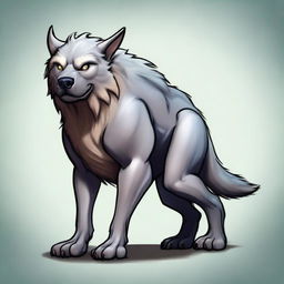 A digital art image of a Worg from the Dungeons and Dragons universe, but with a twist