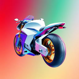 A 3D rendering of a futuristic motorcycle with a stunningly unique design