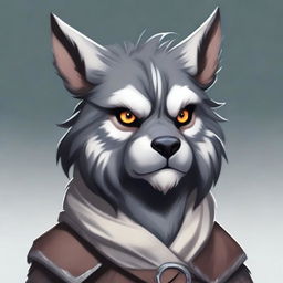 This is a digital art image of a cute and friendly Worg from the Dungeons and Dragons universe