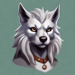 This is a digital art image of a cute and friendly Worg from the Dungeons and Dragons universe