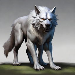 A high-quality, realistic digital art representation of a friendly and endearing Worg from the Dungeons and Dragons universe